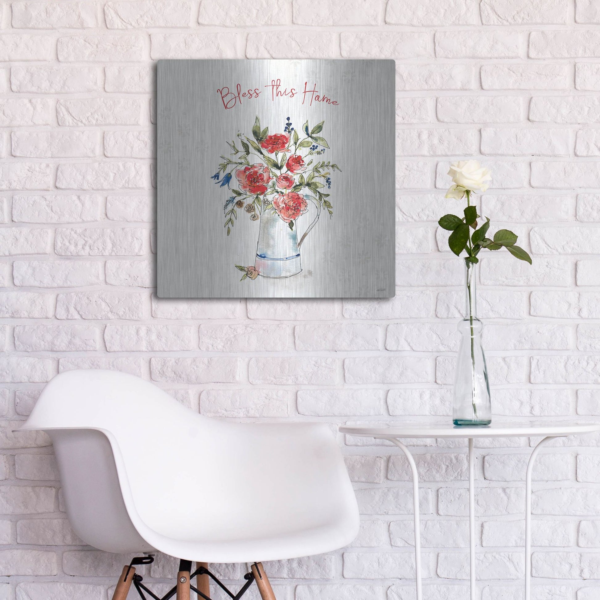 Luxe Metal Art 'Americana Mood IV' by Anne Tavoletti, Metal Wall Art,24x24