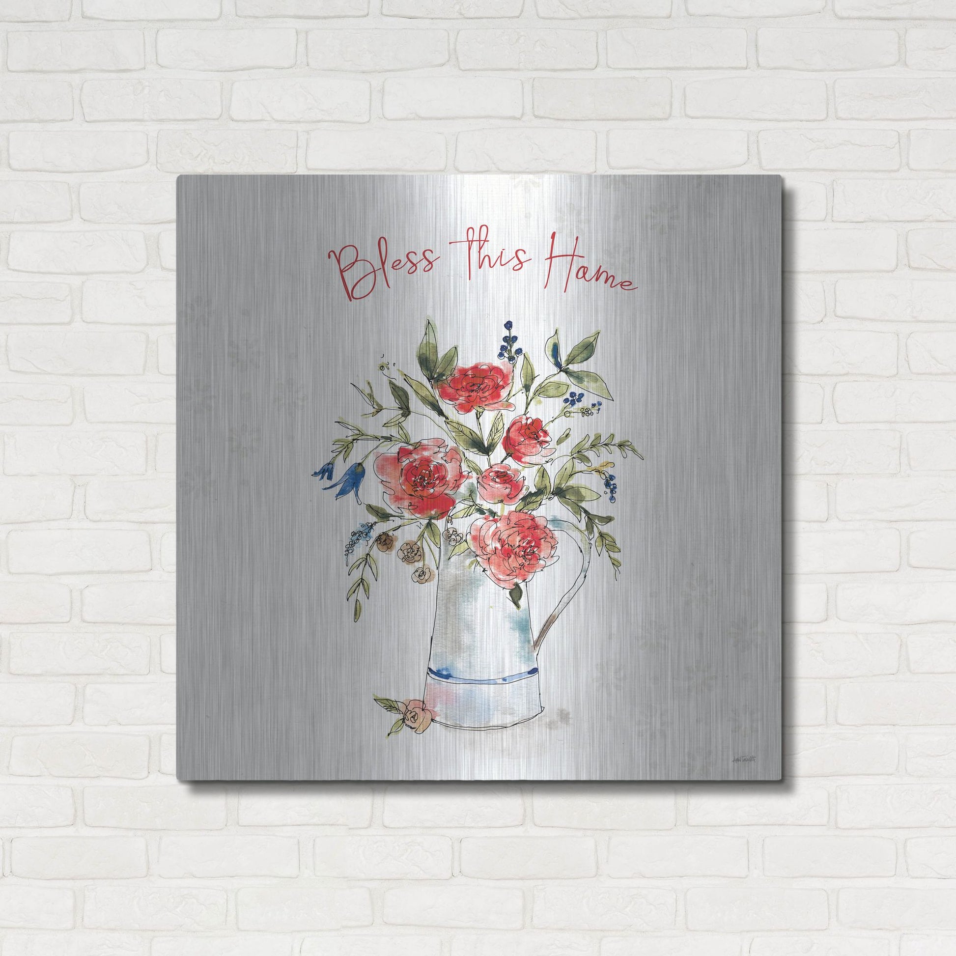 Luxe Metal Art 'Americana Mood IV' by Anne Tavoletti, Metal Wall Art,36x36