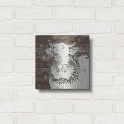 Luxe Metal Art 'Modern Farmhouse XII Walnut' by Anne Tavoletti, Metal Wall Art,12x12