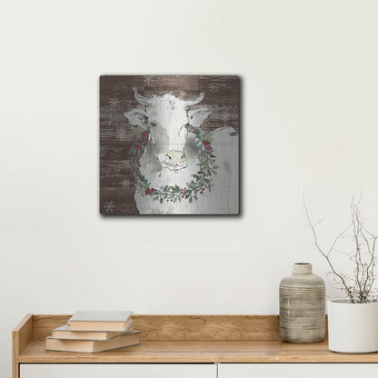 Luxe Metal Art 'Modern Farmhouse XII Walnut' by Anne Tavoletti, Metal Wall Art,12x12