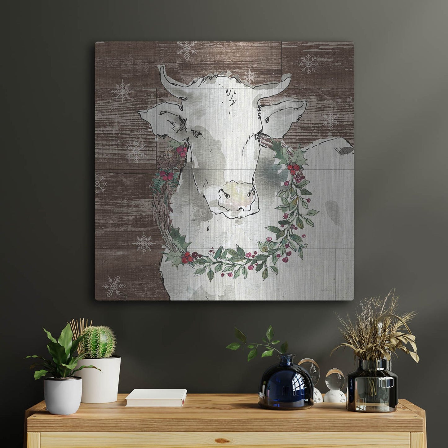 Luxe Metal Art 'Modern Farmhouse XII Walnut' by Anne Tavoletti, Metal Wall Art,24x24