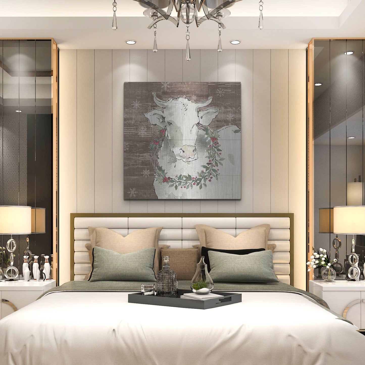 Luxe Metal Art 'Modern Farmhouse XII Walnut' by Anne Tavoletti, Metal Wall Art,36x36
