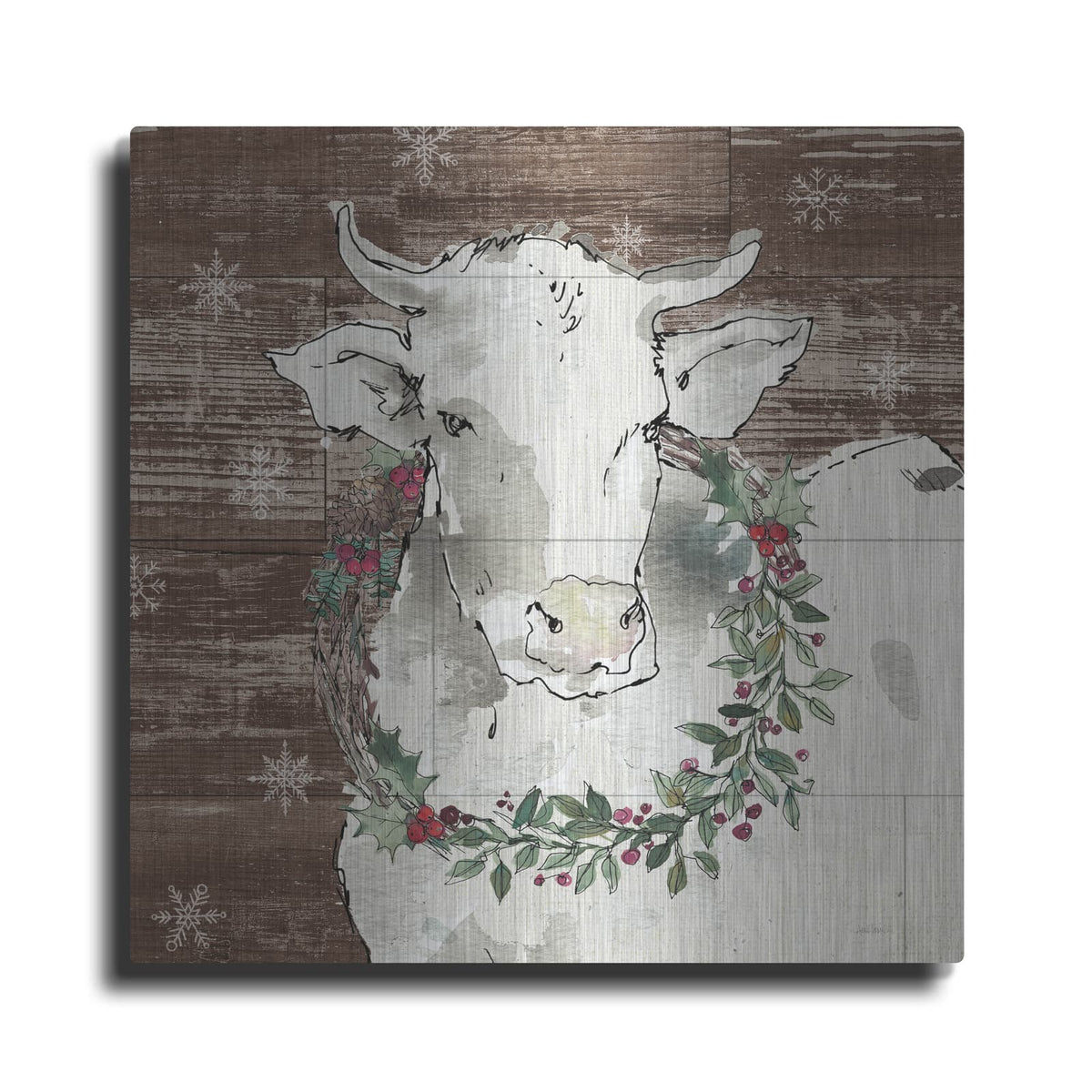'Modern Farmhouse XII Walnut' by Anne Tavoletti – Metal Wall Art