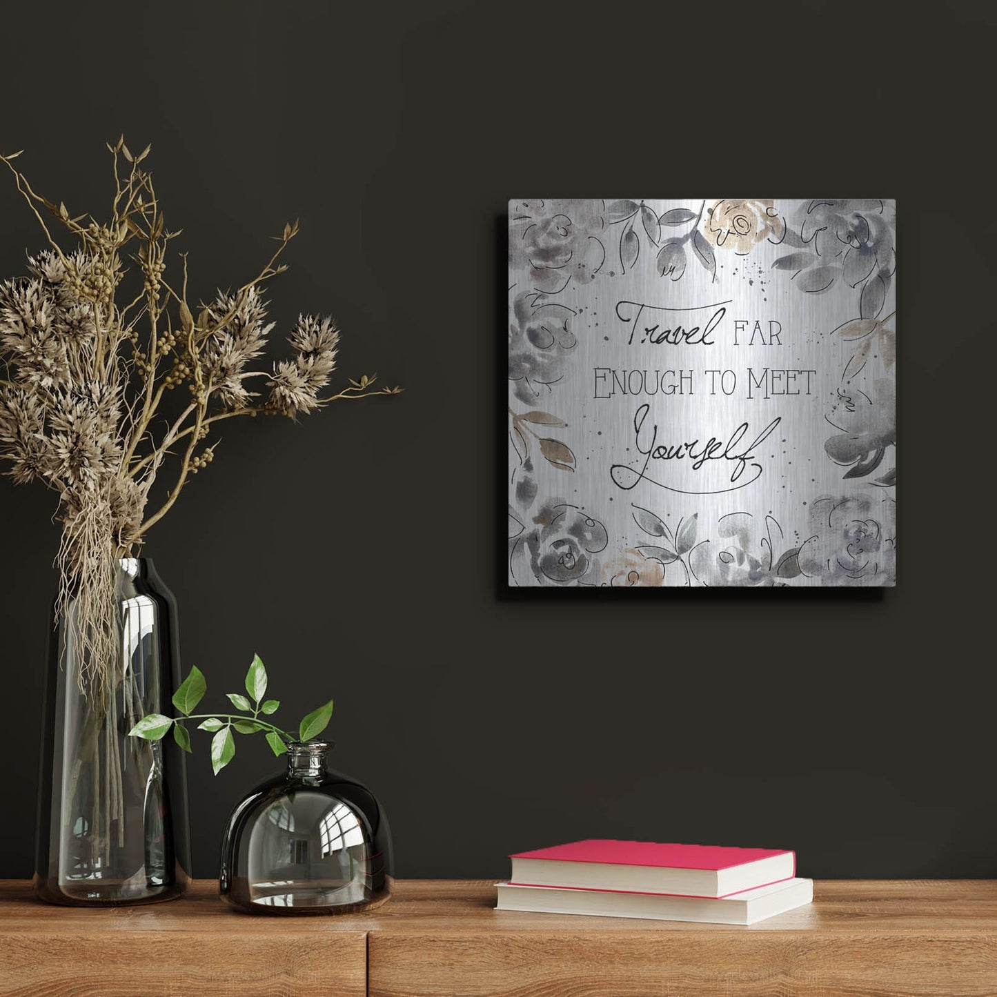 Luxe Metal Art 'Skyline Sketches VI' by Anne Tavoletti, Metal Wall Art,12x12