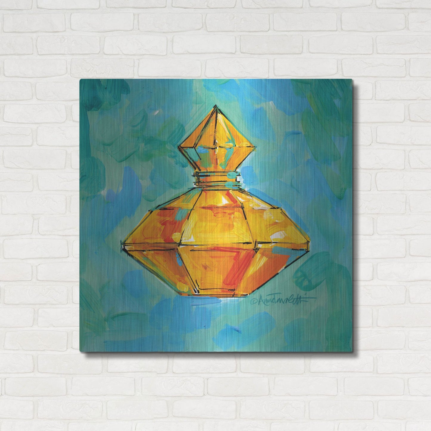 Luxe Metal Art 'Perfume VI' by Anne Tavoletti, Metal Wall Art,36x36