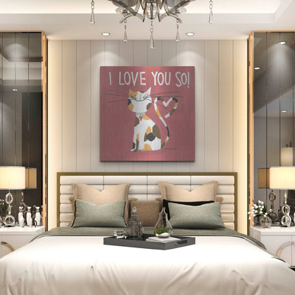 Luxe Metal Art 'Happy Cats I Love You So' by Anne Tavoletti, Metal Wall Art,36x36