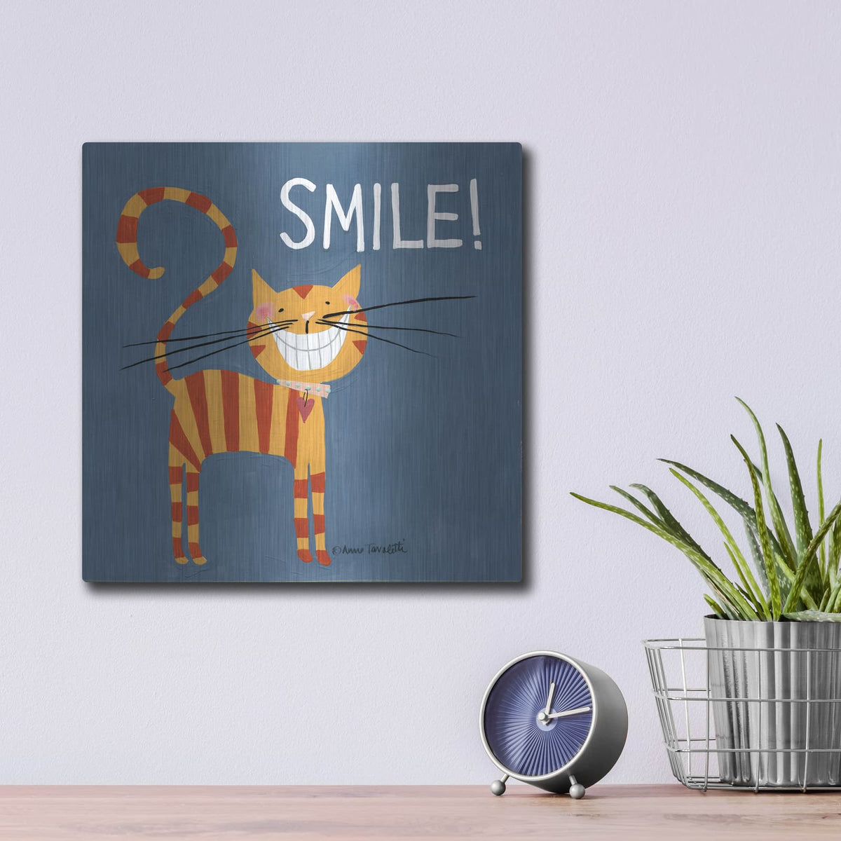 'Happy Cats Smile' by Anne Tavoletti – Metal Wall Art, 12x12 room view