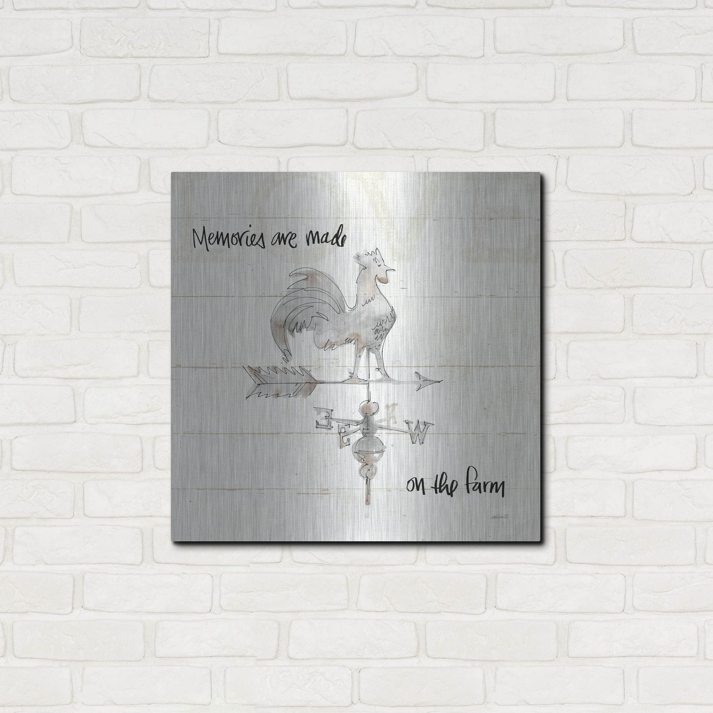 Luxe Metal Art 'Farm Memories V' by Anne Tavoletti, Metal Wall Art,24x24