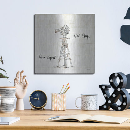 Luxe Metal Art 'Farm Memories VI' by Anne Tavoletti, Metal Wall Art,12x12