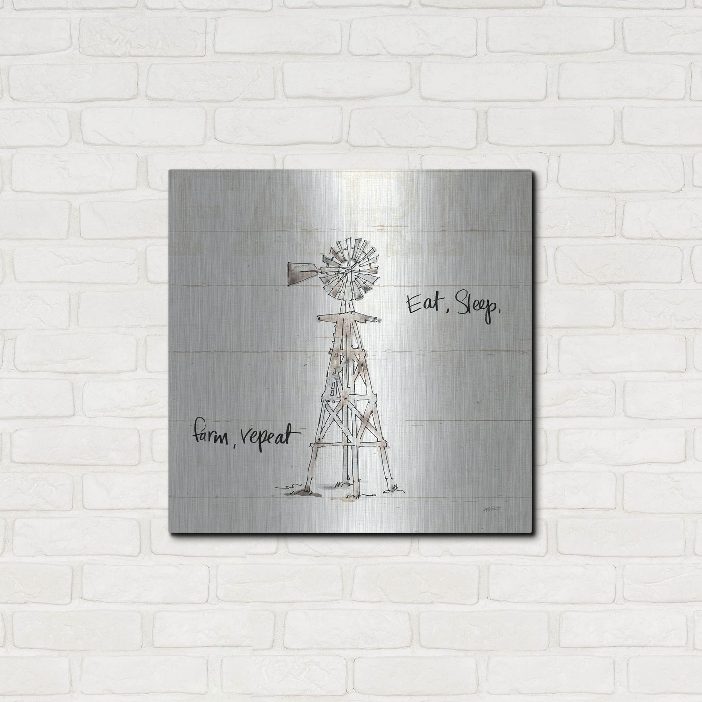 Luxe Metal Art 'Farm Memories VI' by Anne Tavoletti, Metal Wall Art,24x24