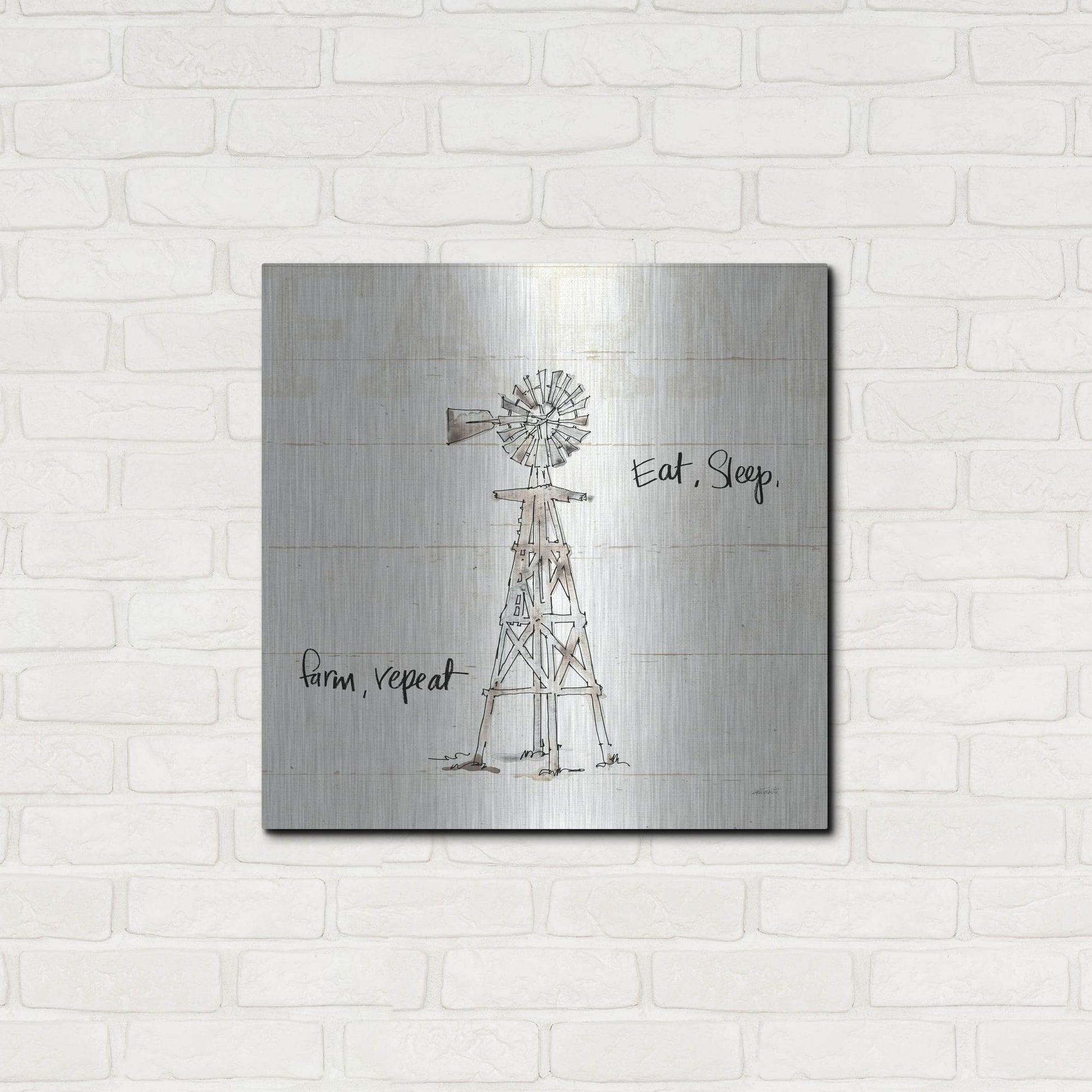 Luxe Metal Art 'Farm Memories VI' by Anne Tavoletti, Metal Wall Art,24x24