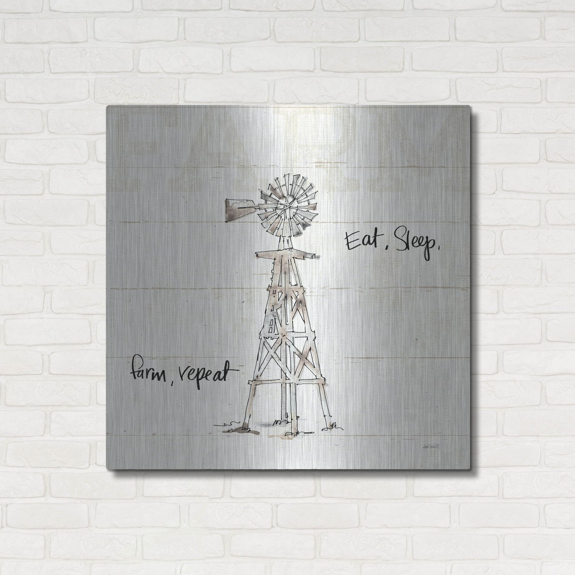 Luxe Metal Art 'Farm Memories VI' by Anne Tavoletti, Metal Wall Art,36x36