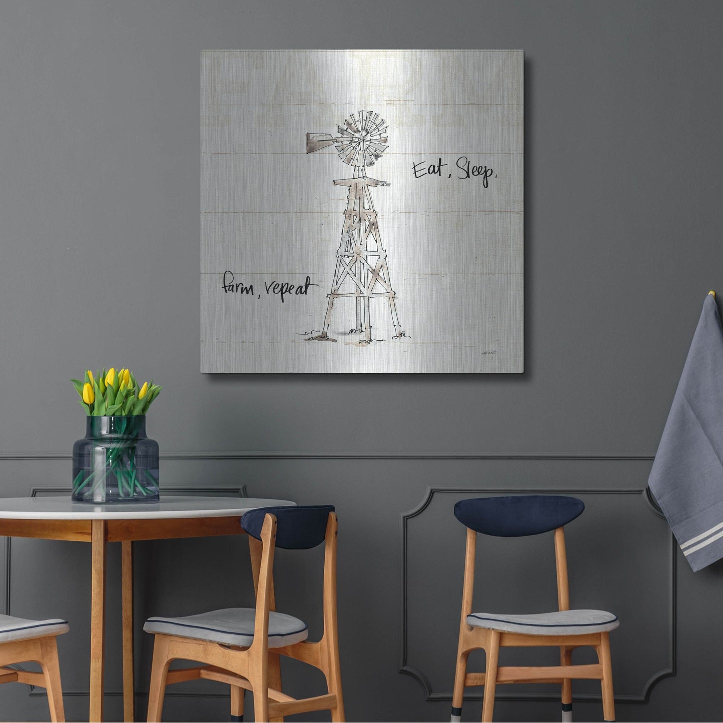 Luxe Metal Art 'Farm Memories VI' by Anne Tavoletti, Metal Wall Art,36x36