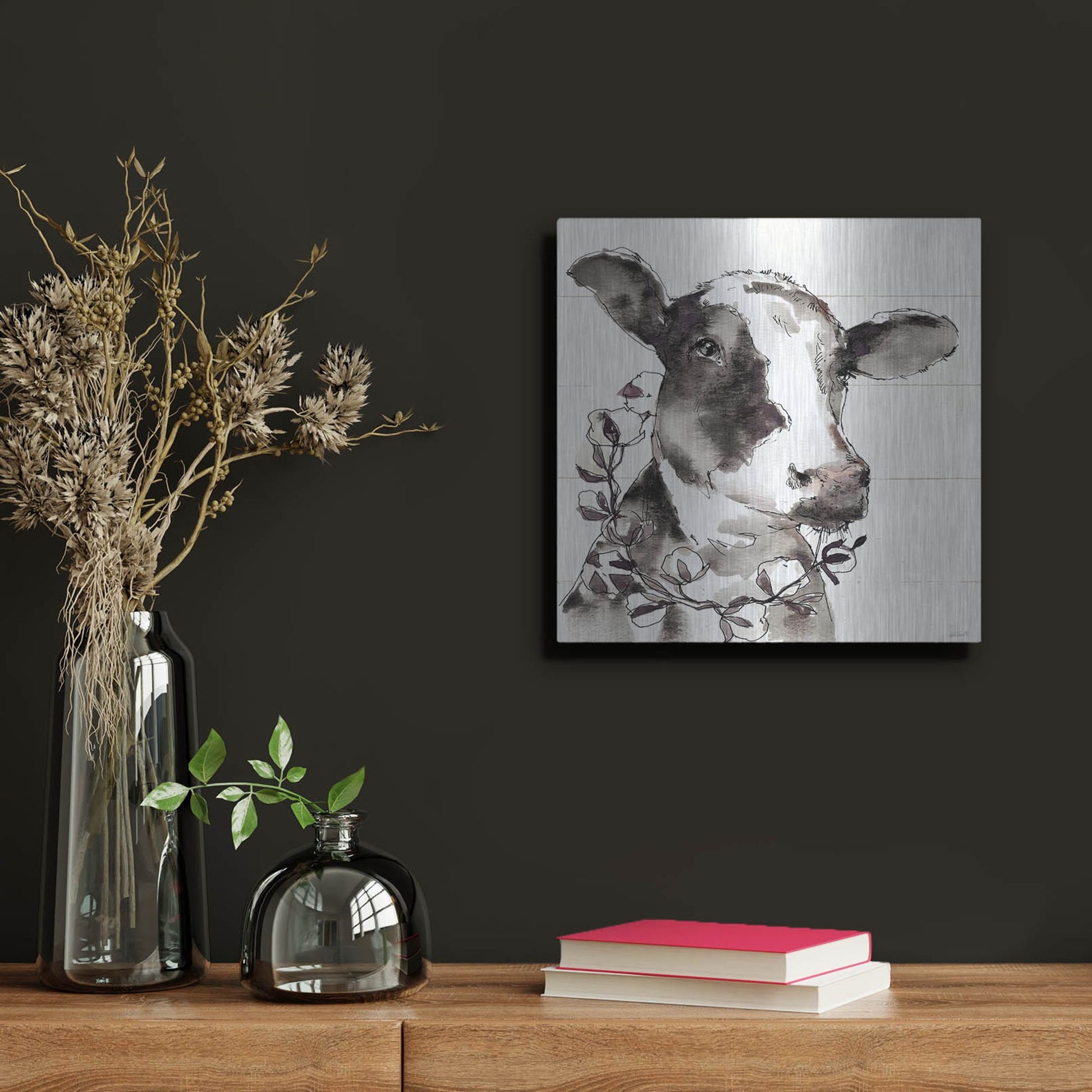 Luxe Metal Art 'Country Life IV' by Anne Tavoletti, Metal Wall Art,12x12