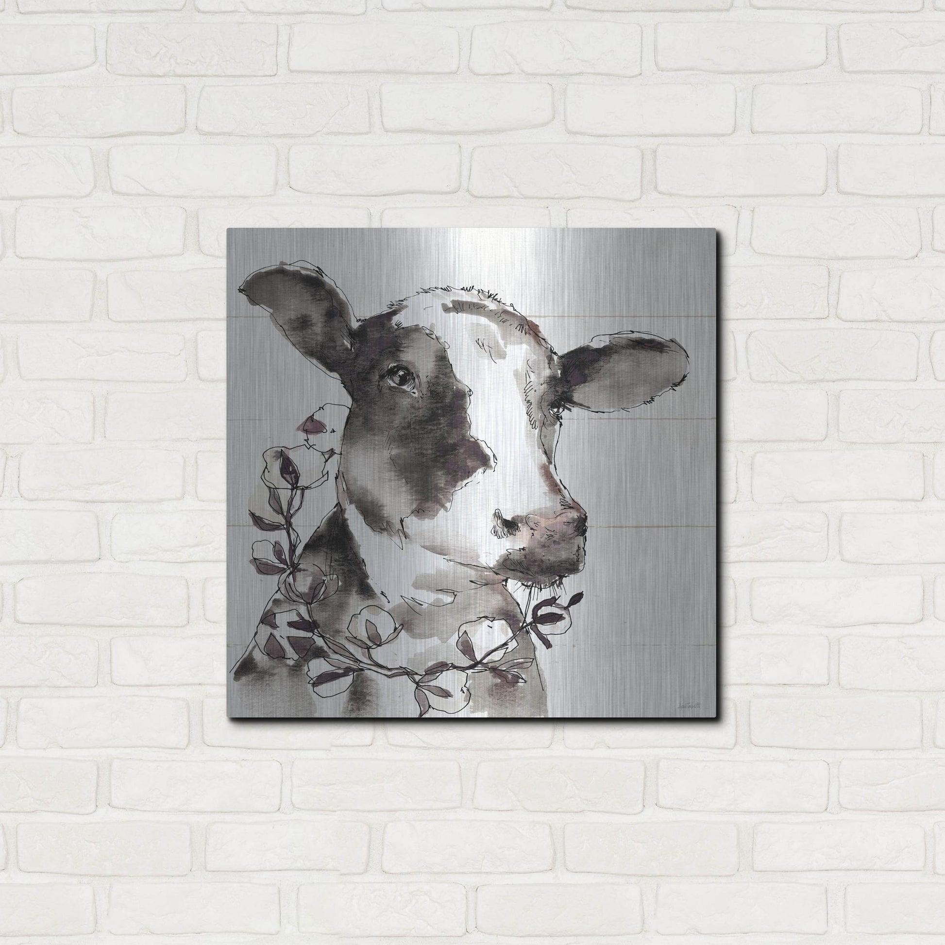 Luxe Metal Art 'Country Life IV' by Anne Tavoletti, Metal Wall Art,24x24