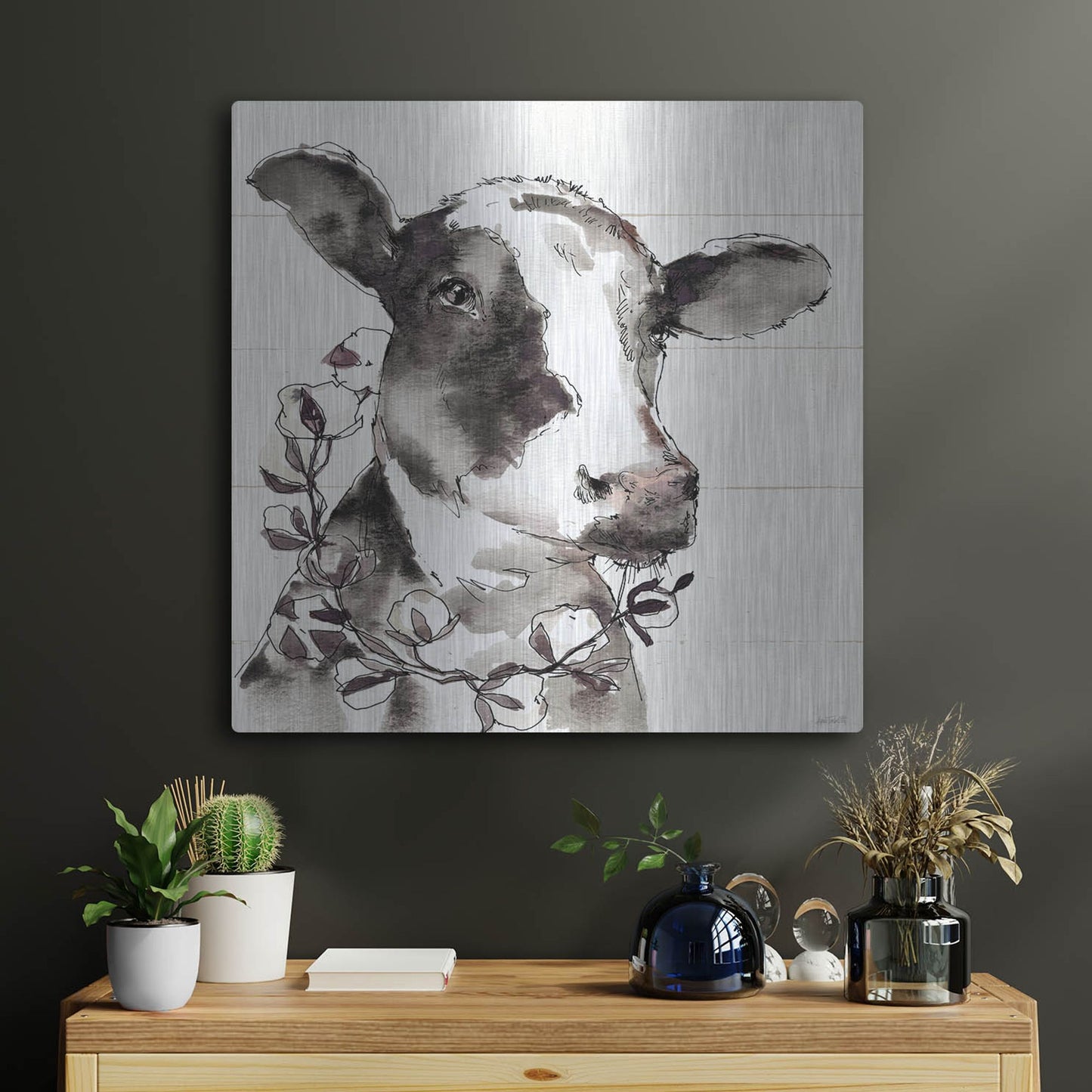 Luxe Metal Art 'Country Life IV' by Anne Tavoletti, Metal Wall Art,24x24