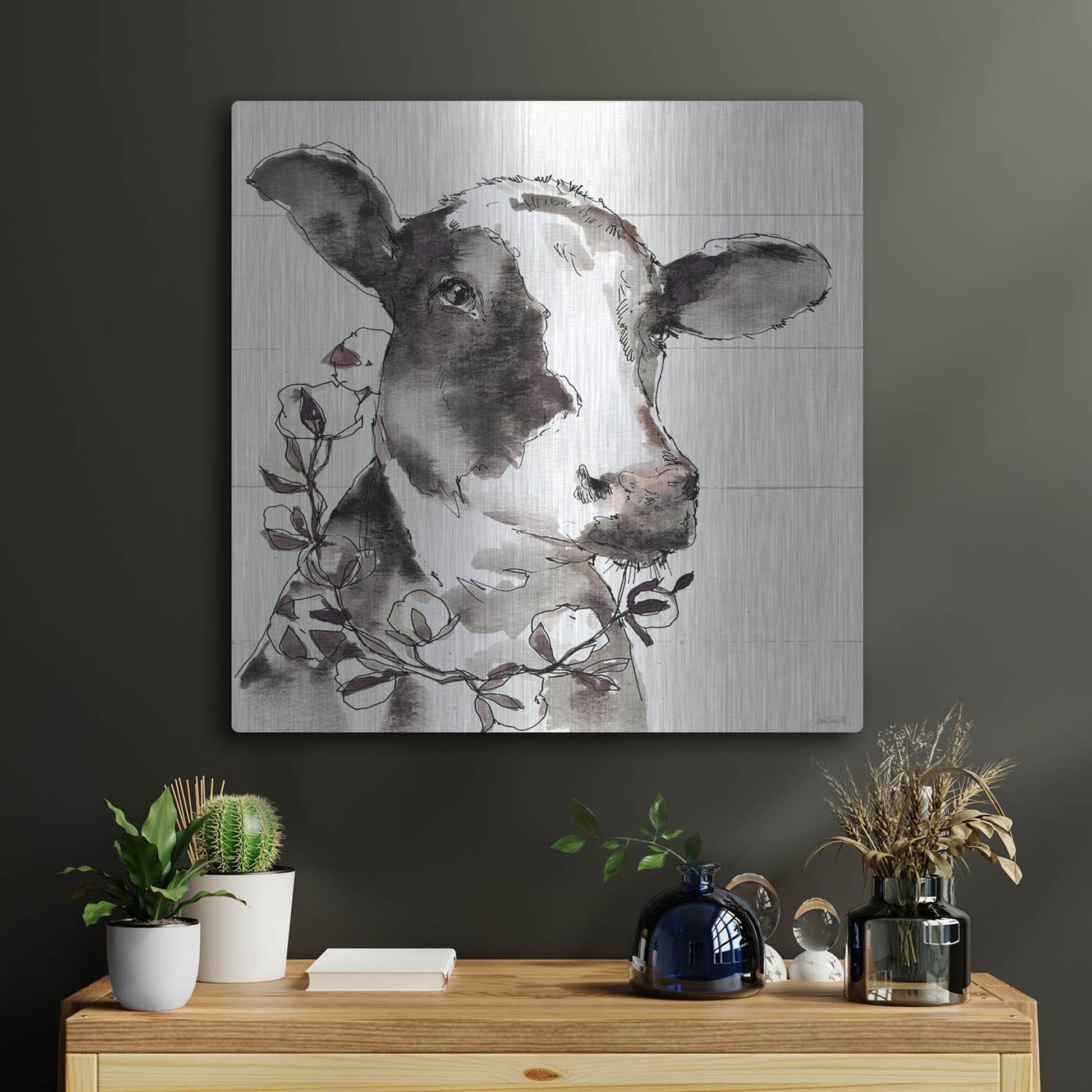 Luxe Metal Art 'Country Life IV' by Anne Tavoletti, Metal Wall Art,24x24