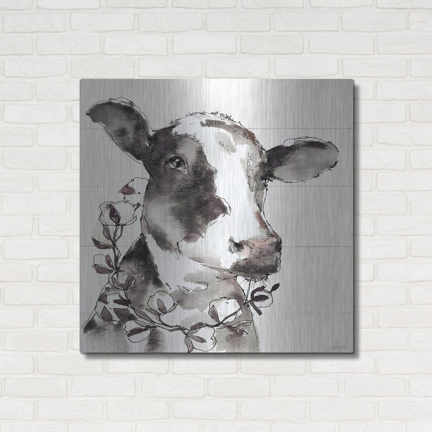 Luxe Metal Art 'Country Life IV' by Anne Tavoletti, Metal Wall Art,36x36