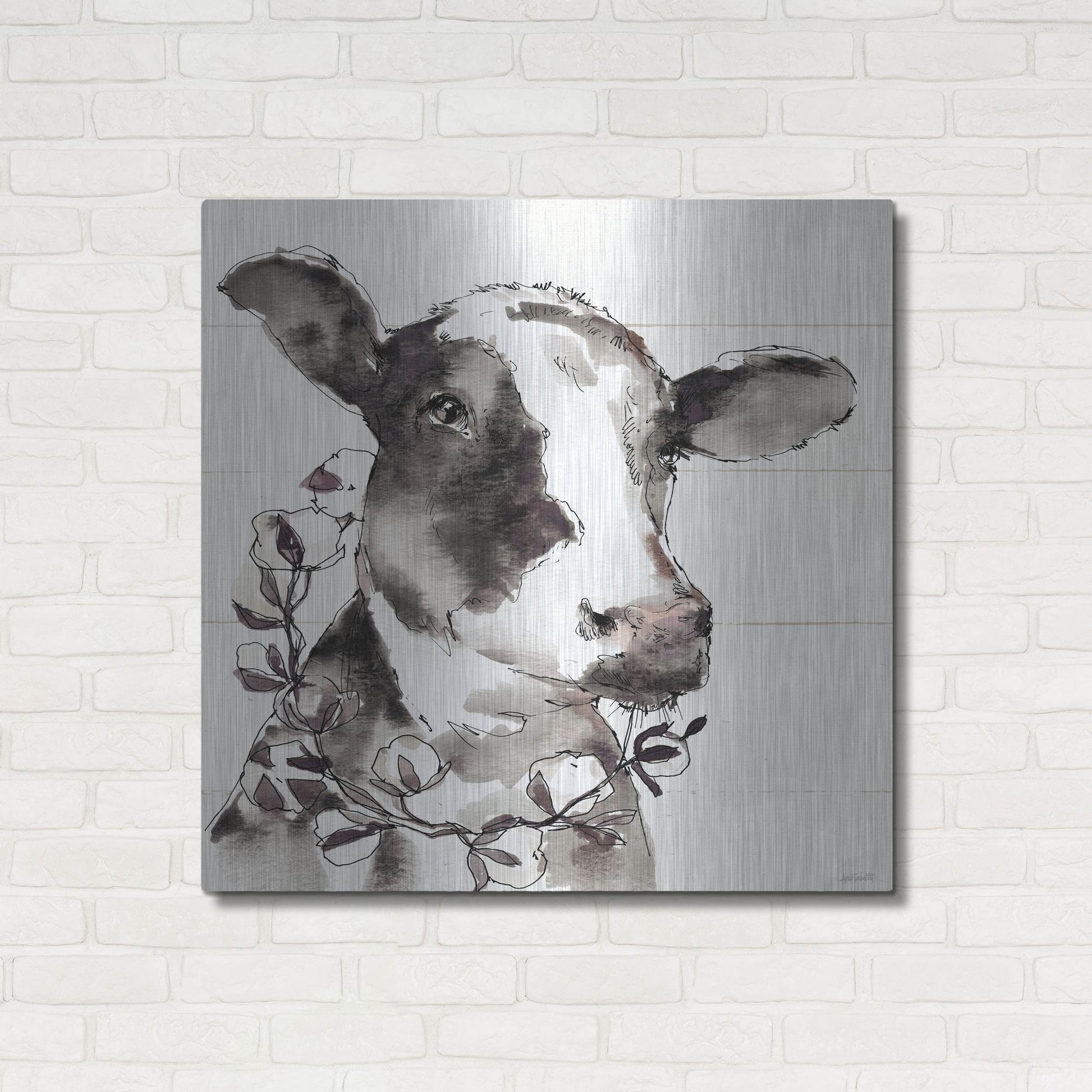 Luxe Metal Art 'Country Life IV' by Anne Tavoletti, Metal Wall Art,36x36