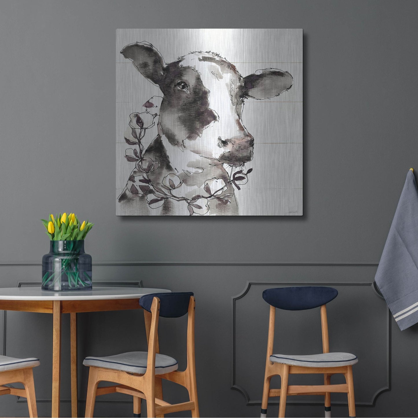 Luxe Metal Art 'Country Life IV' by Anne Tavoletti, Metal Wall Art,36x36