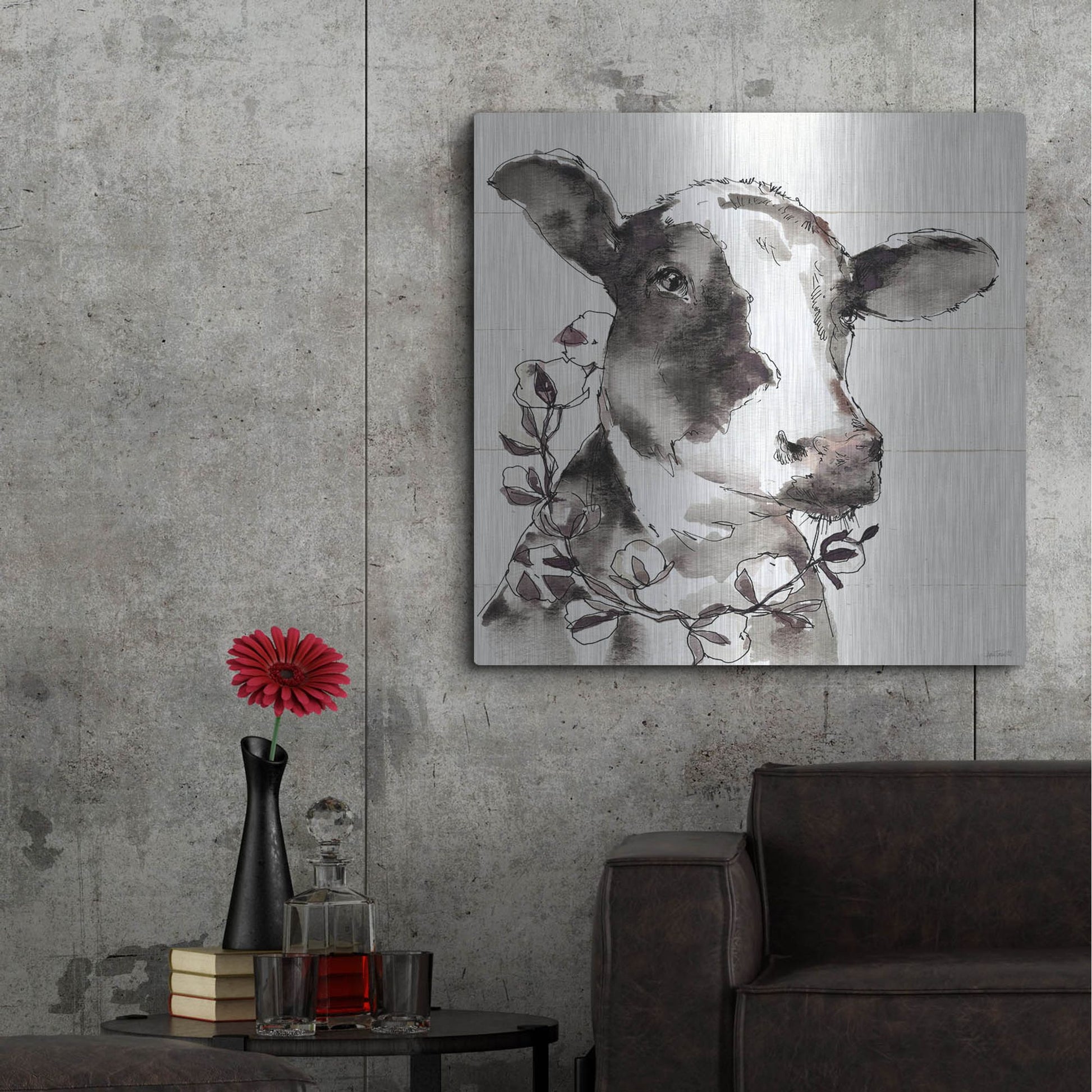 Luxe Metal Art 'Country Life IV' by Anne Tavoletti, Metal Wall Art,36x36