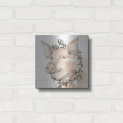 Luxe Metal Art 'Country Life V' by Anne Tavoletti, Metal Wall Art,12x12