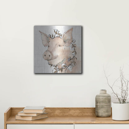 Luxe Metal Art 'Country Life V' by Anne Tavoletti, Metal Wall Art,12x12