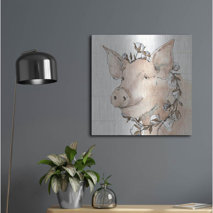 Luxe Metal Art 'Country Life V' by Anne Tavoletti, Metal Wall Art,24x24