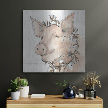 Luxe Metal Art 'Country Life V' by Anne Tavoletti, Metal Wall Art,24x24