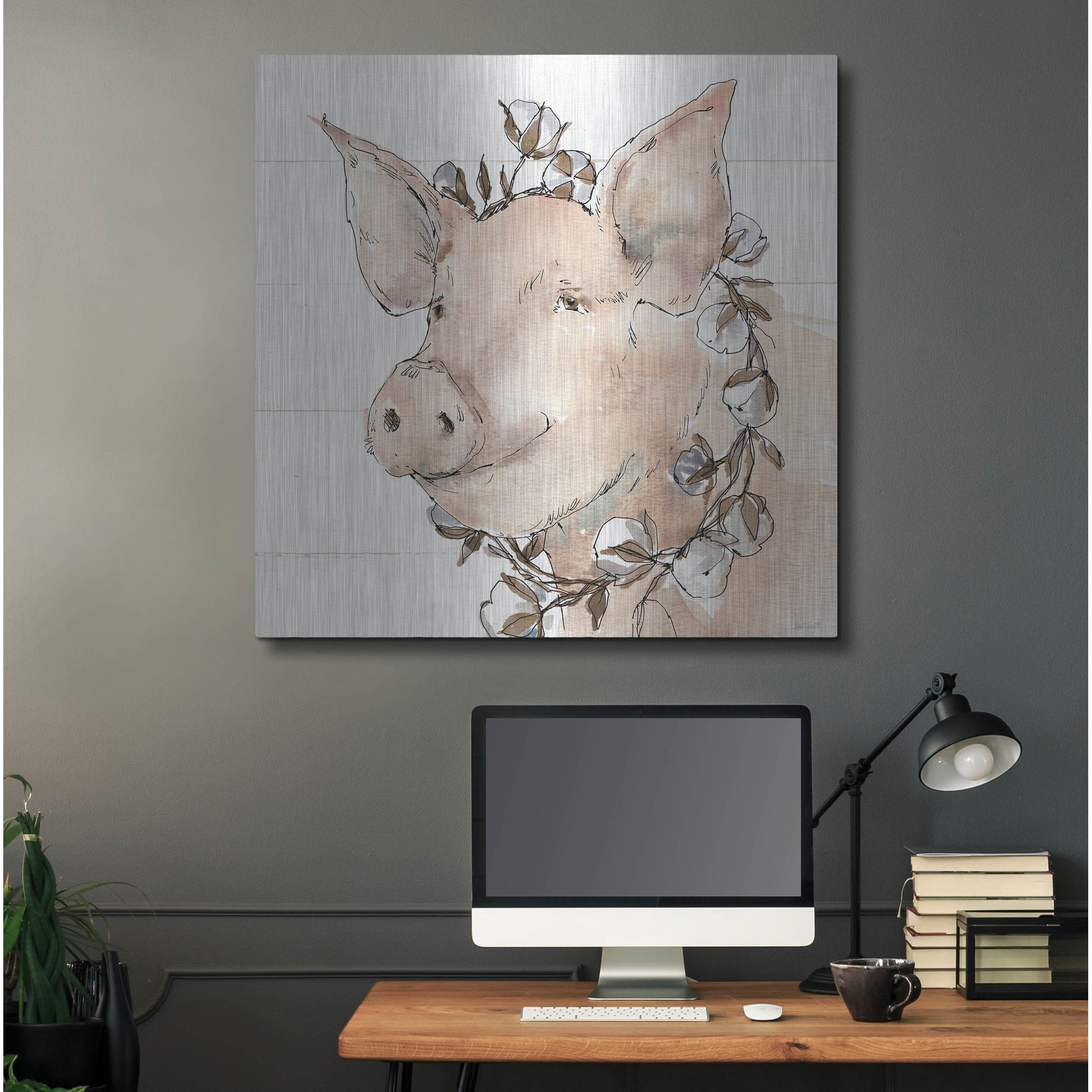 Luxe Metal Art 'Country Life V' by Anne Tavoletti, Metal Wall Art,36x36