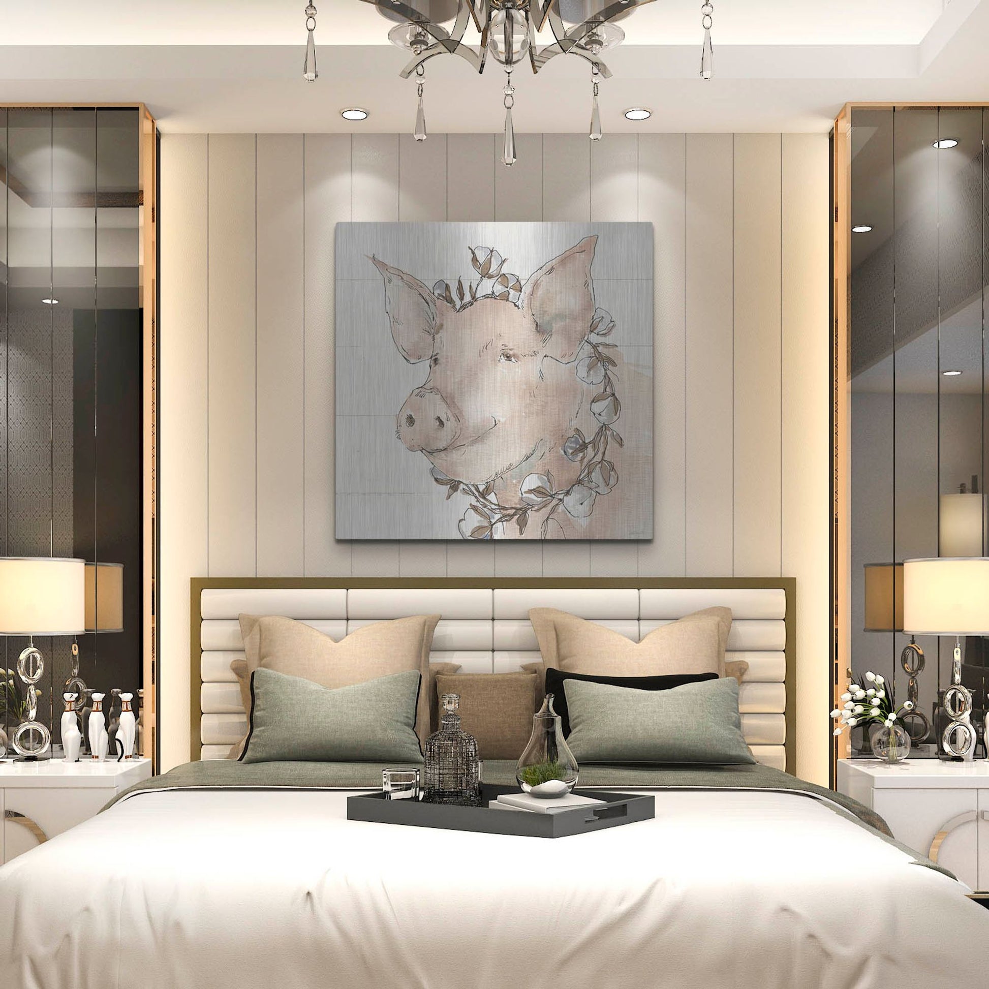 Luxe Metal Art 'Country Life V' by Anne Tavoletti, Metal Wall Art,36x36