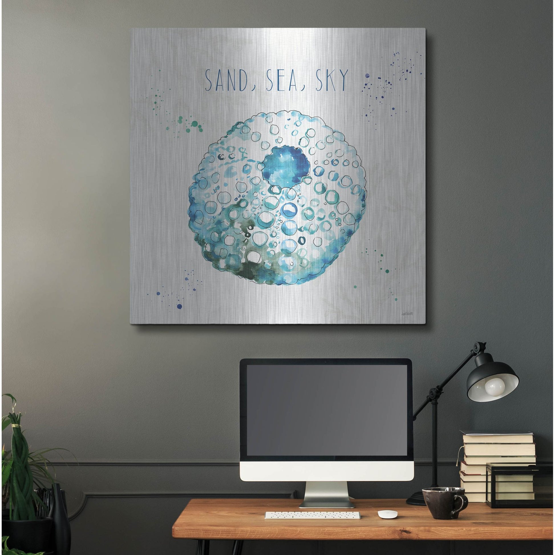 Luxe Metal Art 'Deep Sea VII' by Anne Tavoletti, Metal Wall Art,36x36