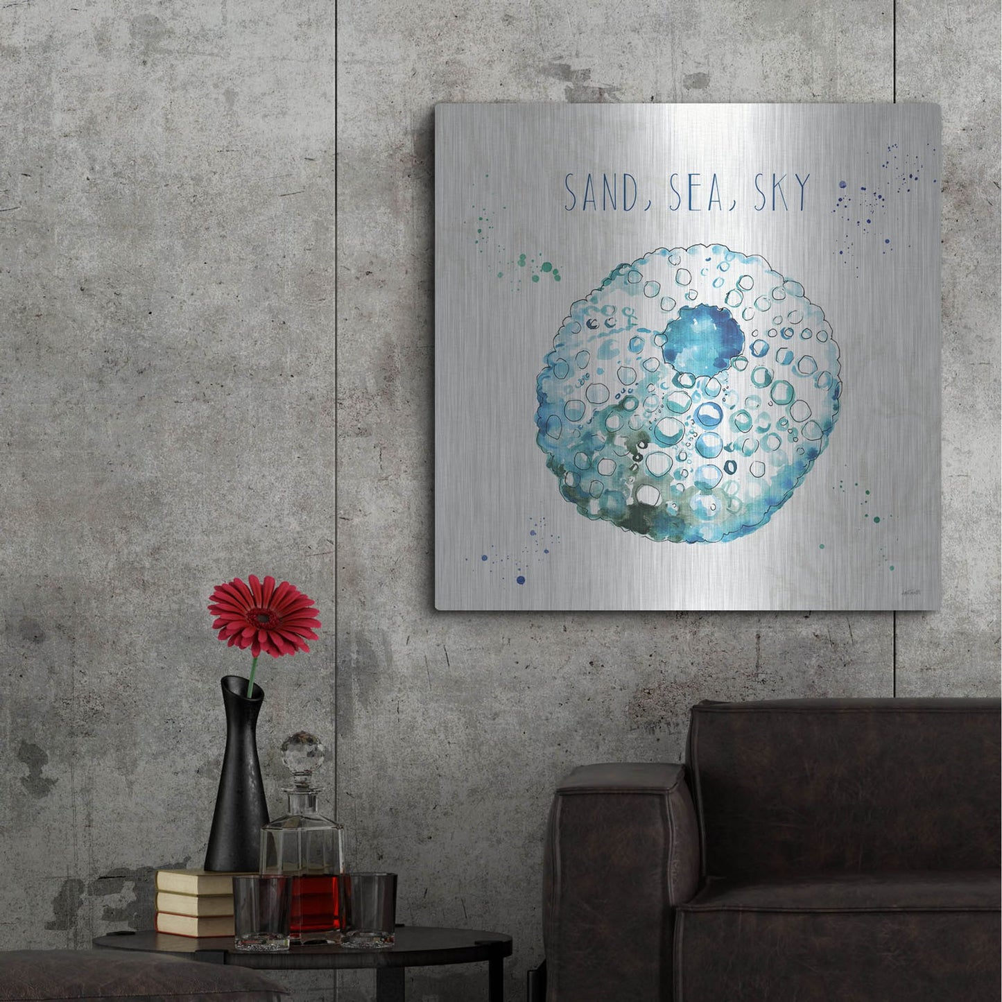 Luxe Metal Art 'Deep Sea VII' by Anne Tavoletti, Metal Wall Art,36x36