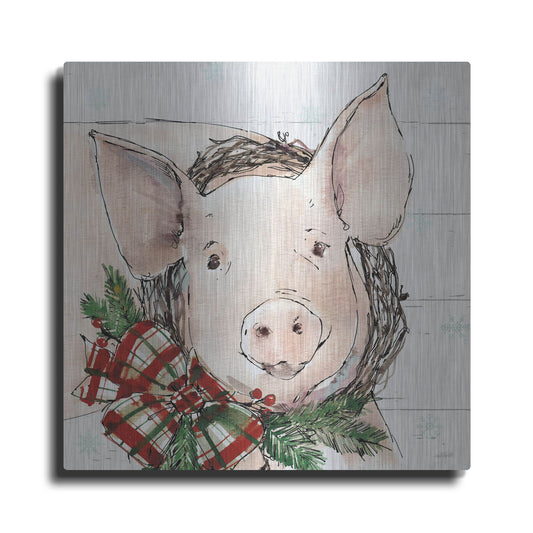 Luxe Metal Art 'Holiday on the Farm VII' by Anne Tavoletti, Metal Wall Art