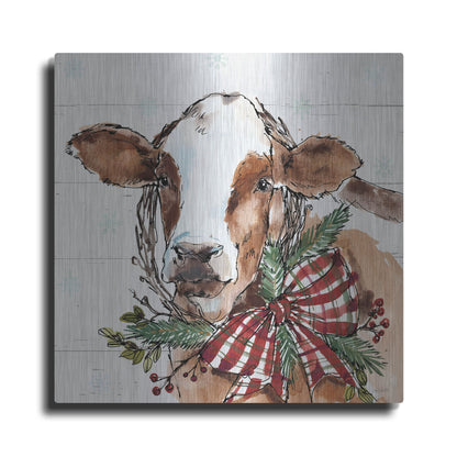 Luxe Metal Art 'Holiday on the Farm VIII' by Anne Tavoletti, Metal Wall Art