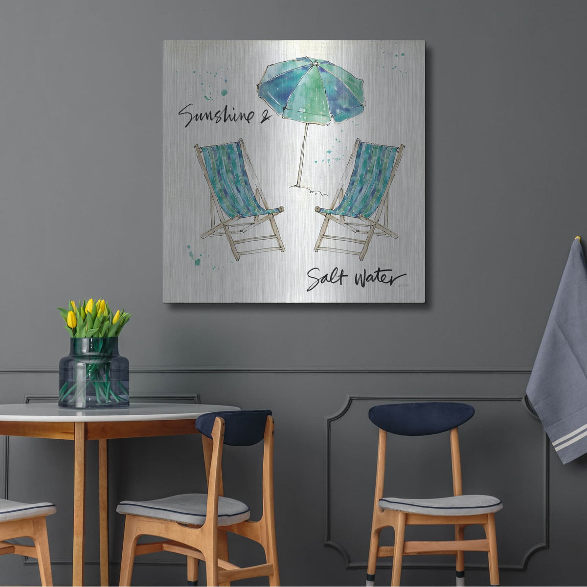 'Beach Divas Life' by Anne Tavoletti – Metal Wall Art, 36x36 room view