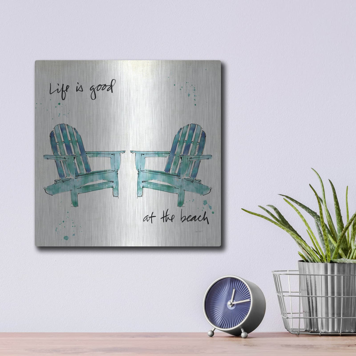 'Beach Divas Salt Water' by Anne Tavoletti – Metal Wall Art, 12x12 room view