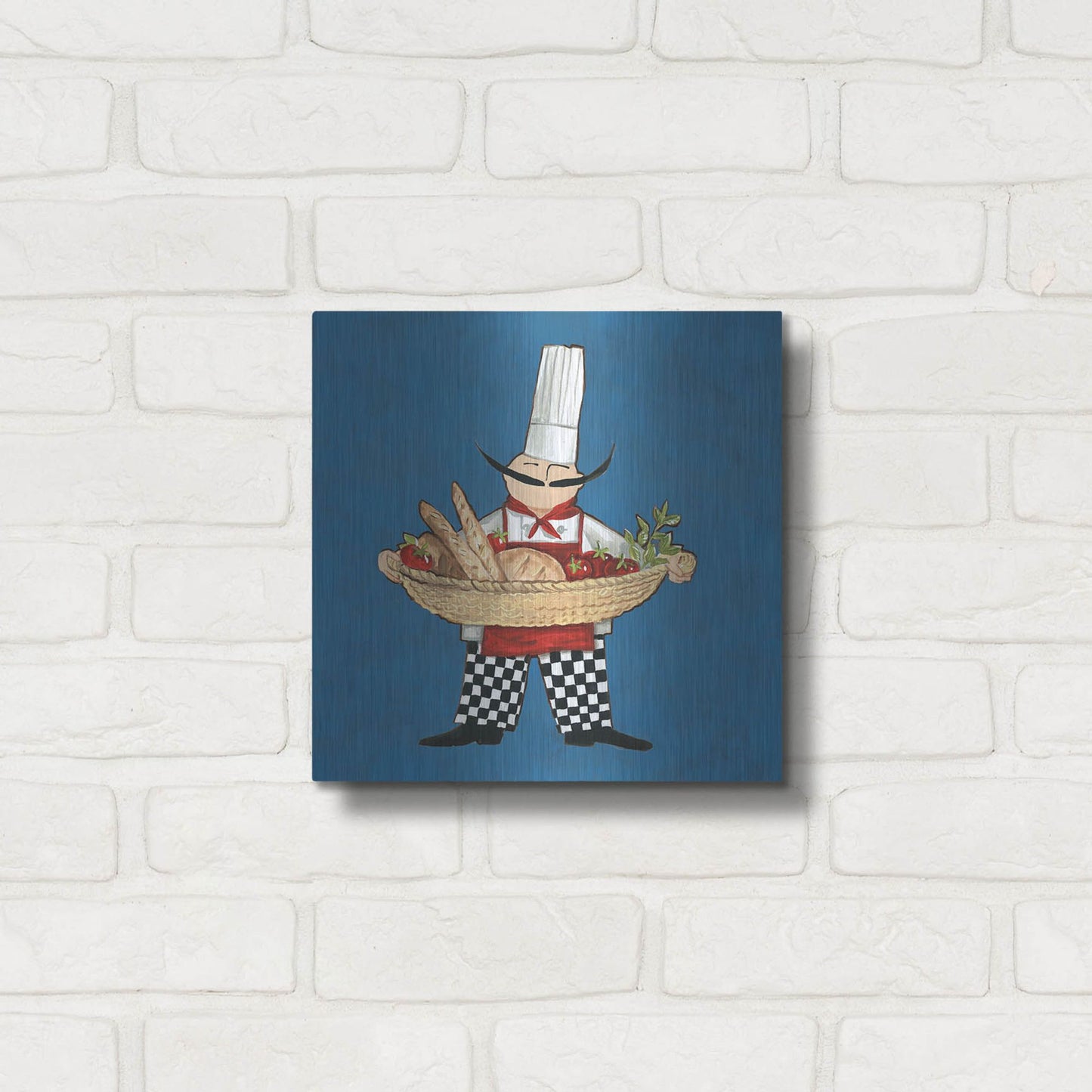 Luxe Metal Art 'Pane Chef in Color' by Anne Tavoletti, Metal Wall Art,12x12