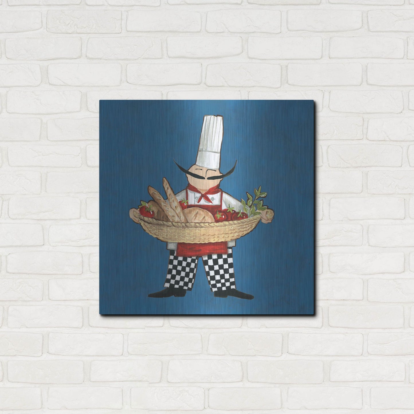 Luxe Metal Art 'Pane Chef in Color' by Anne Tavoletti, Metal Wall Art,24x24