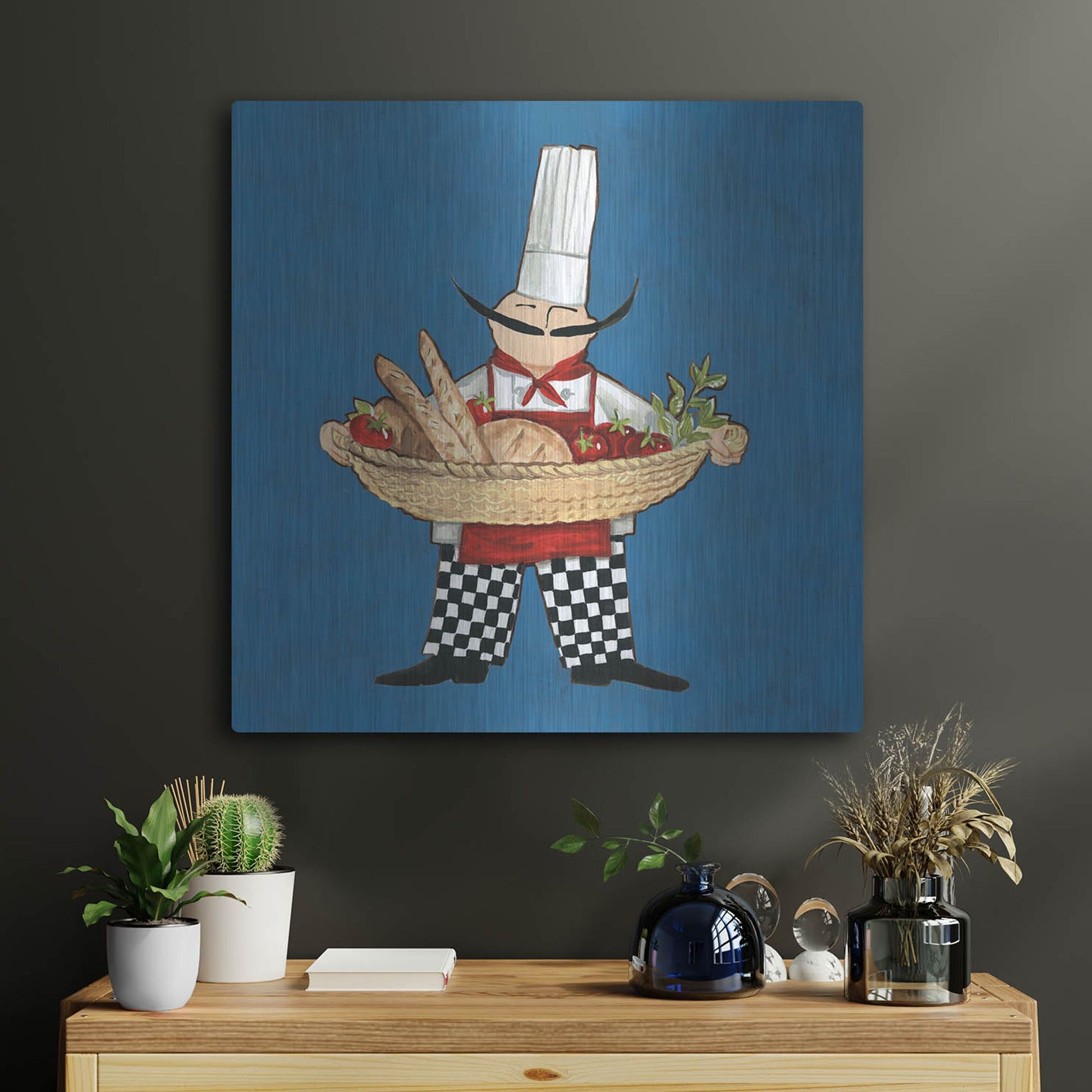 Luxe Metal Art 'Pane Chef in Color' by Anne Tavoletti, Metal Wall Art,24x24