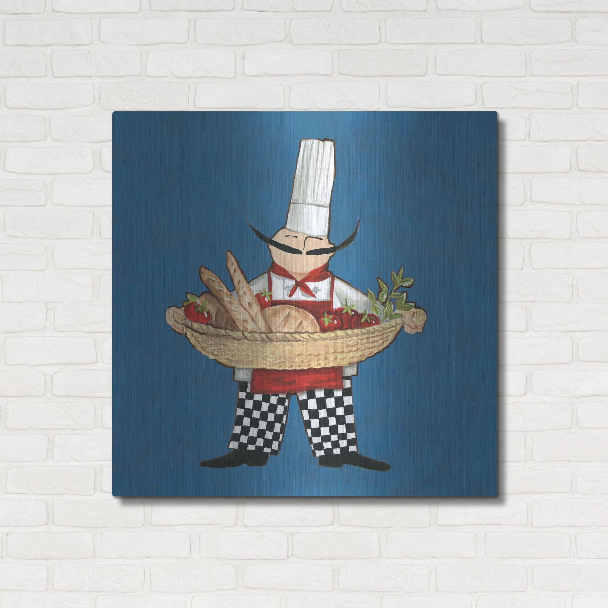 Luxe Metal Art 'Pane Chef in Color' by Anne Tavoletti, Metal Wall Art,36x36