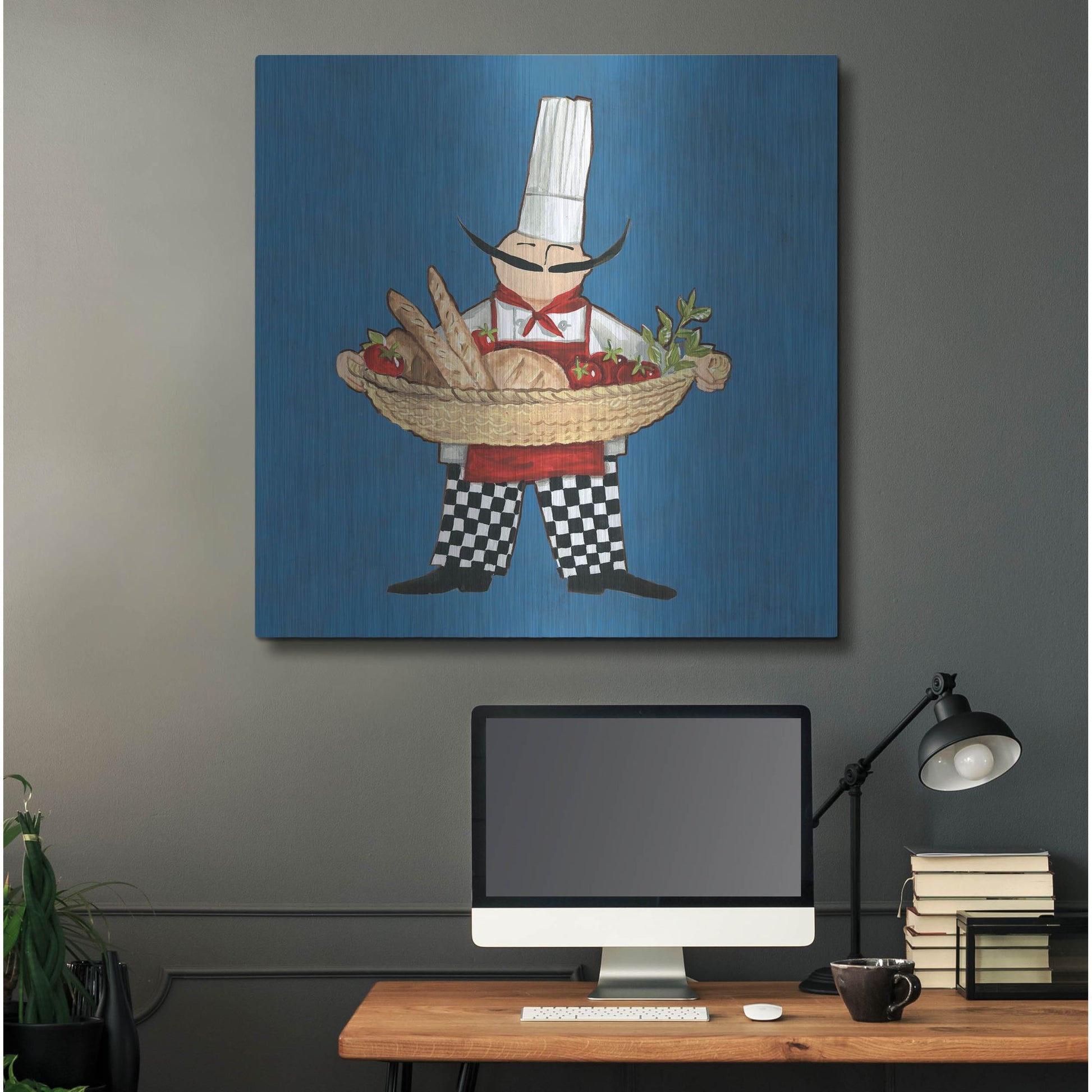 Luxe Metal Art 'Pane Chef in Color' by Anne Tavoletti, Metal Wall Art,36x36