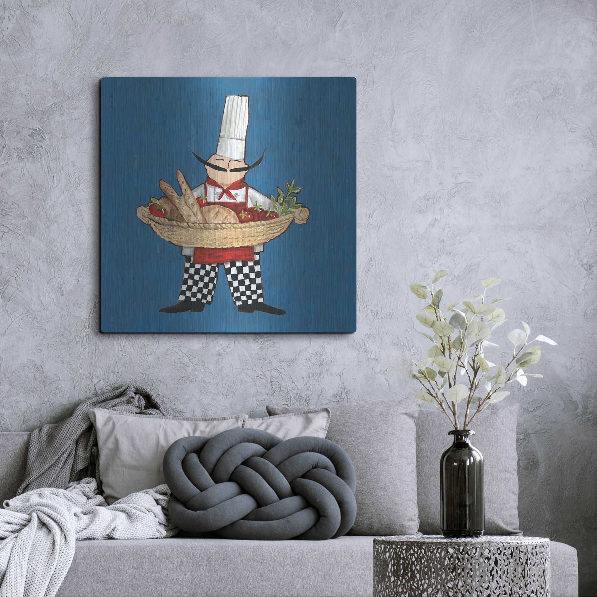 Luxe Metal Art 'Pane Chef in Color' by Anne Tavoletti, Metal Wall Art,36x36