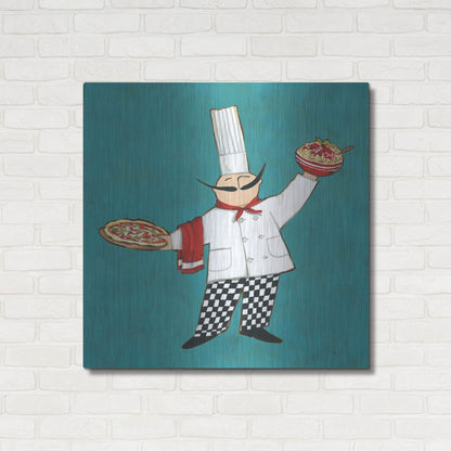 Luxe Metal Art 'Pasta Chef in Color' by Anne Tavoletti, Metal Wall Art,36x36