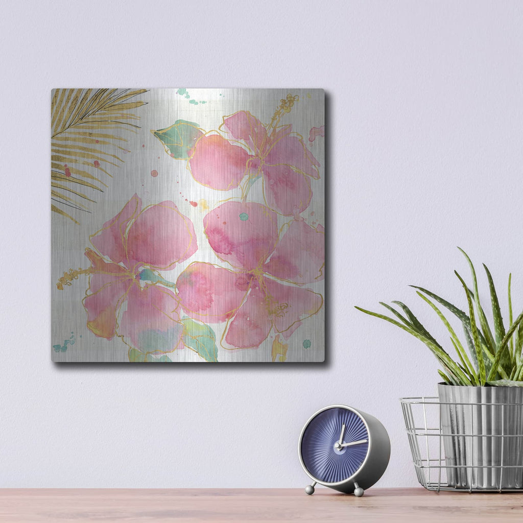 'Flamingo Fever VII' by Anne Tavoletti – Metal Wall Art, 12x12 room view