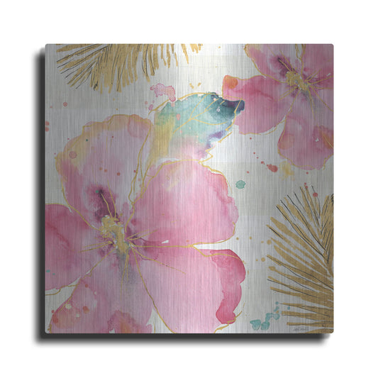 Luxe Metal Art 'Flamingo Fever VIII' by Anne Tavoletti, Metal Wall Art