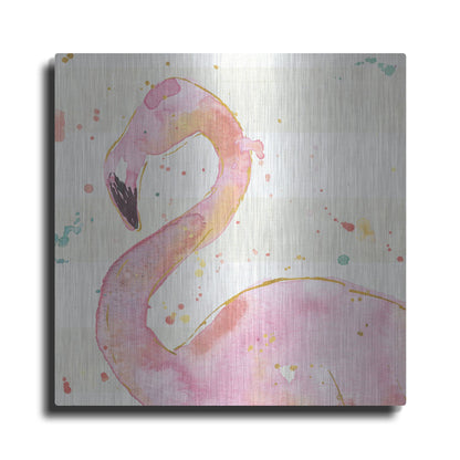 Luxe Metal Art 'Flamingo Fever III' by Anne Tavoletti, Metal Wall Art