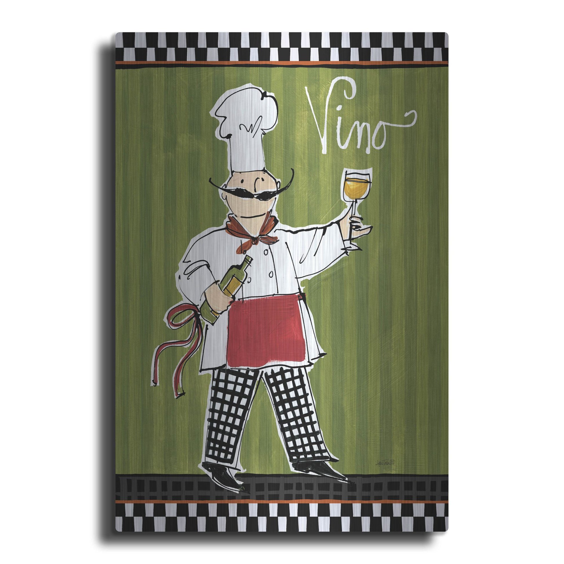 Luxe Metal Art 'Chefs on the Go IV' by Anne Tavoletti, Metal Wall Art