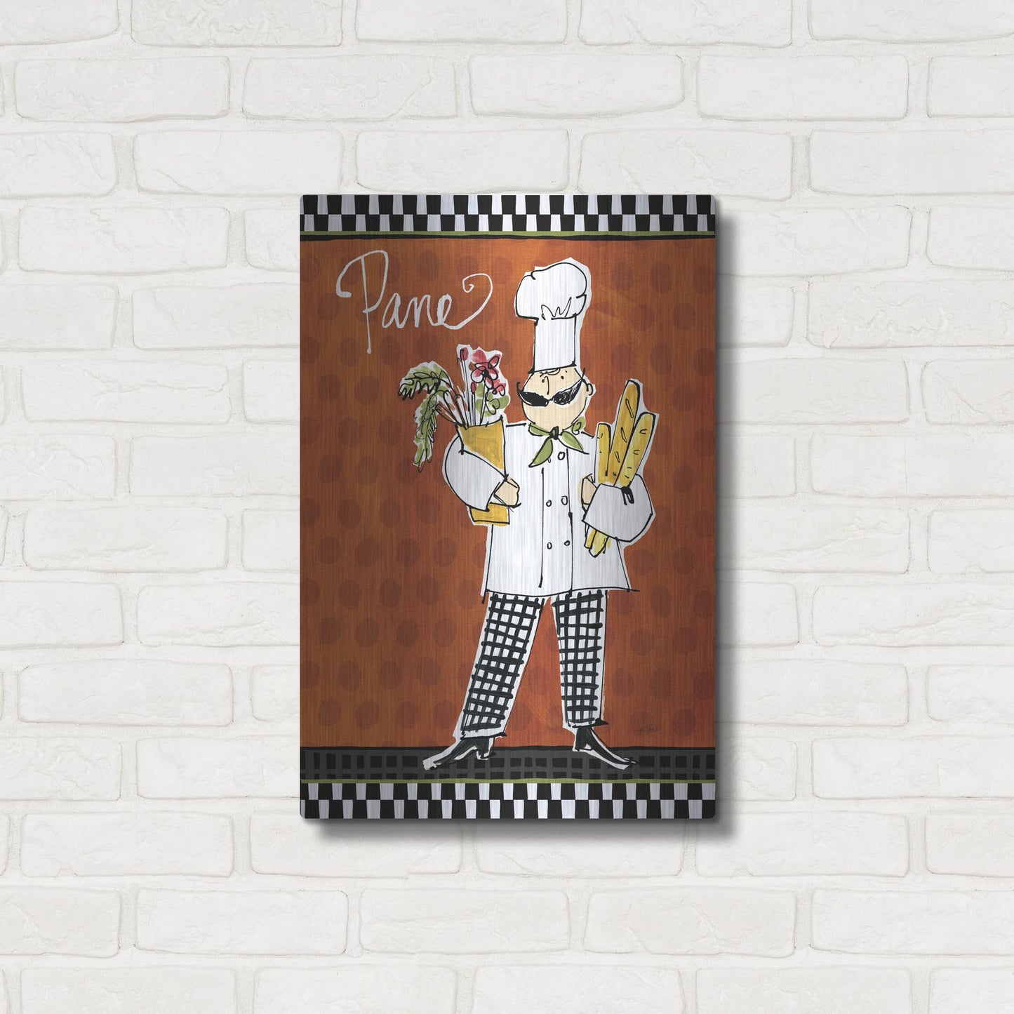 Luxe Metal Art 'Chefs on the Go III' by Anne Tavoletti, Metal Wall Art,16x24