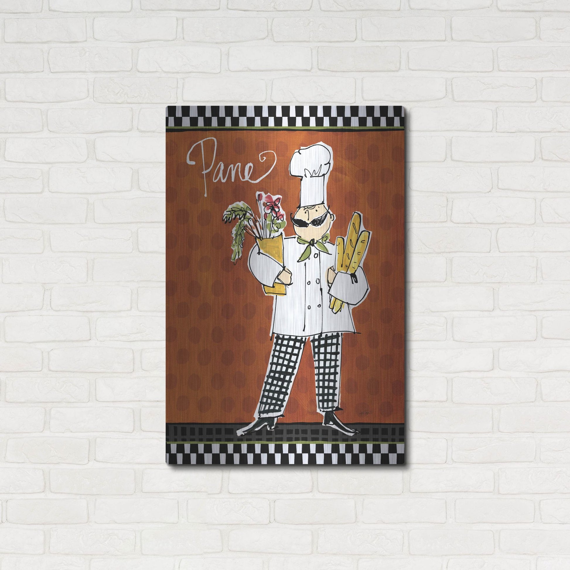 Luxe Metal Art 'Chefs on the Go III' by Anne Tavoletti, Metal Wall Art,24x36